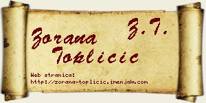 Zorana Topličić vizit kartica
